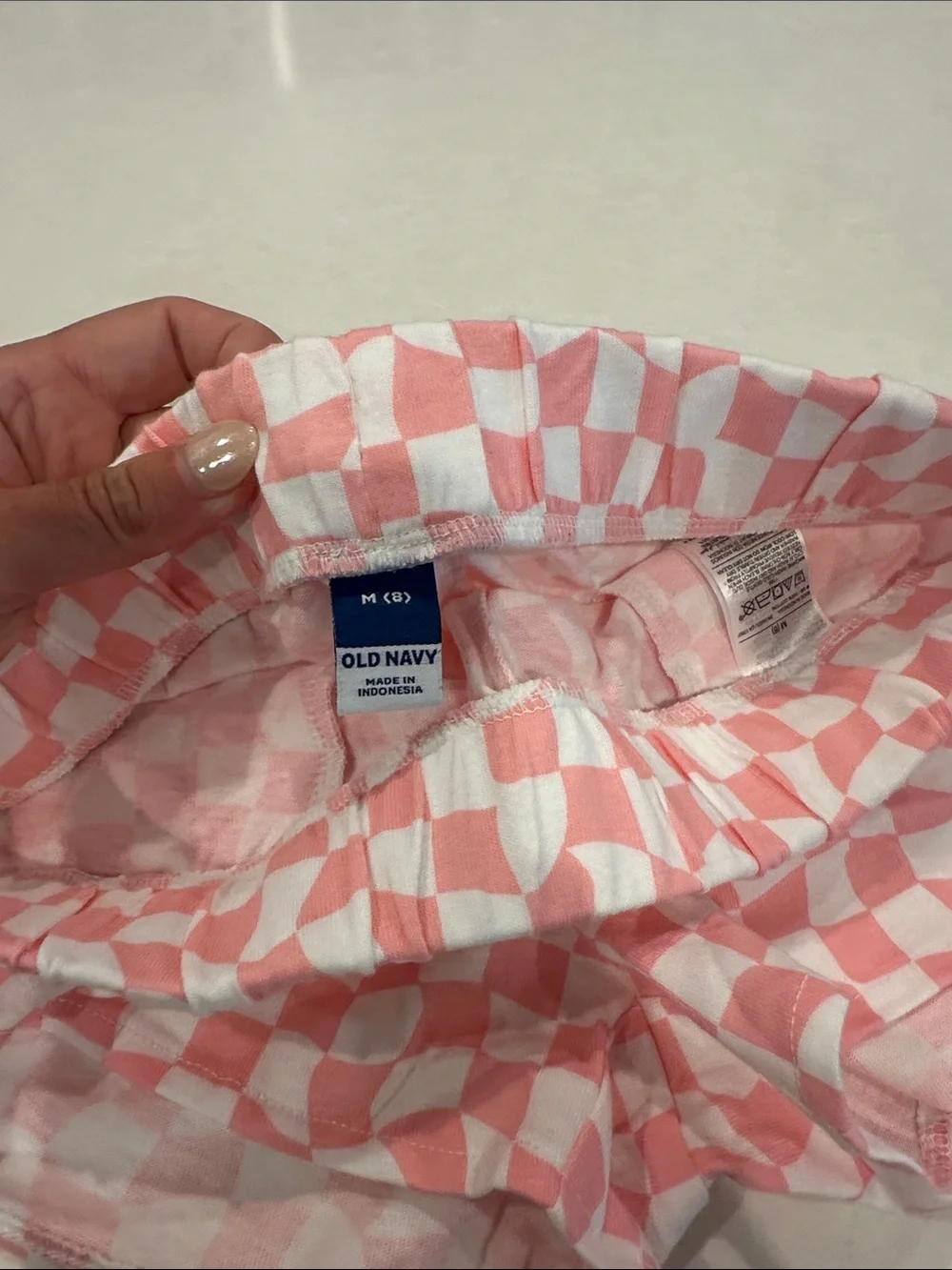 GAP Pink and White Checkered Girls' Shorts